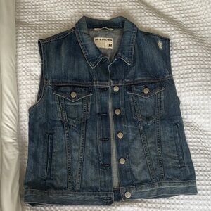 rag & bone Blue Denim Vest Medium